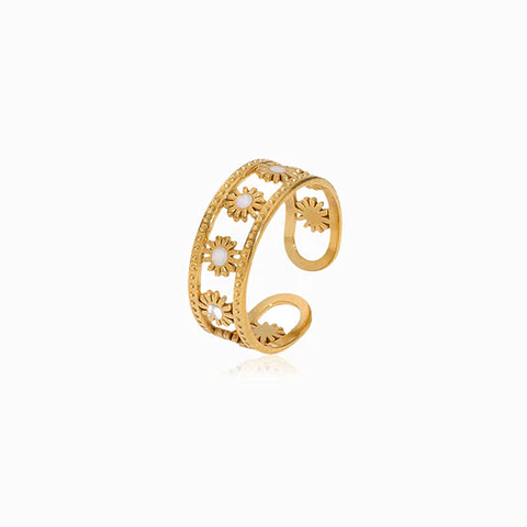 Bague Délicate Fleur Belle en Acier Inoxydable