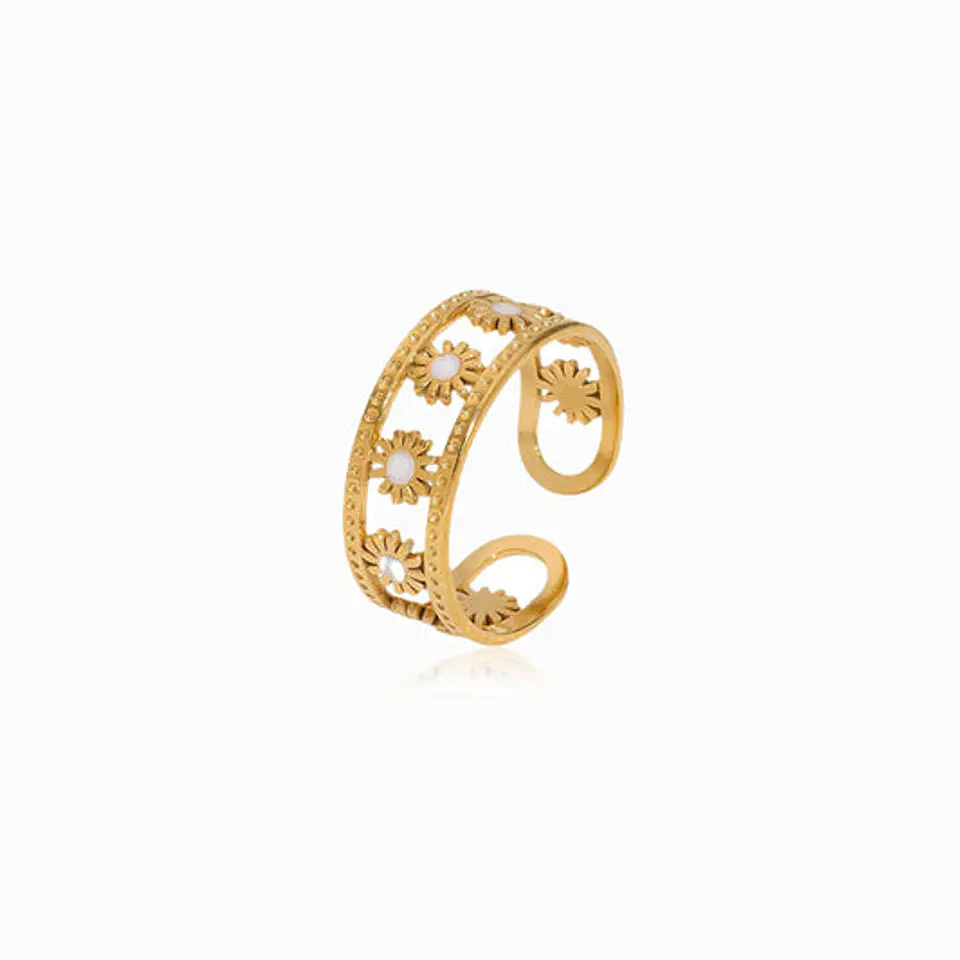 Bague Délicate Fleur Belle en Acier Inoxydable 1