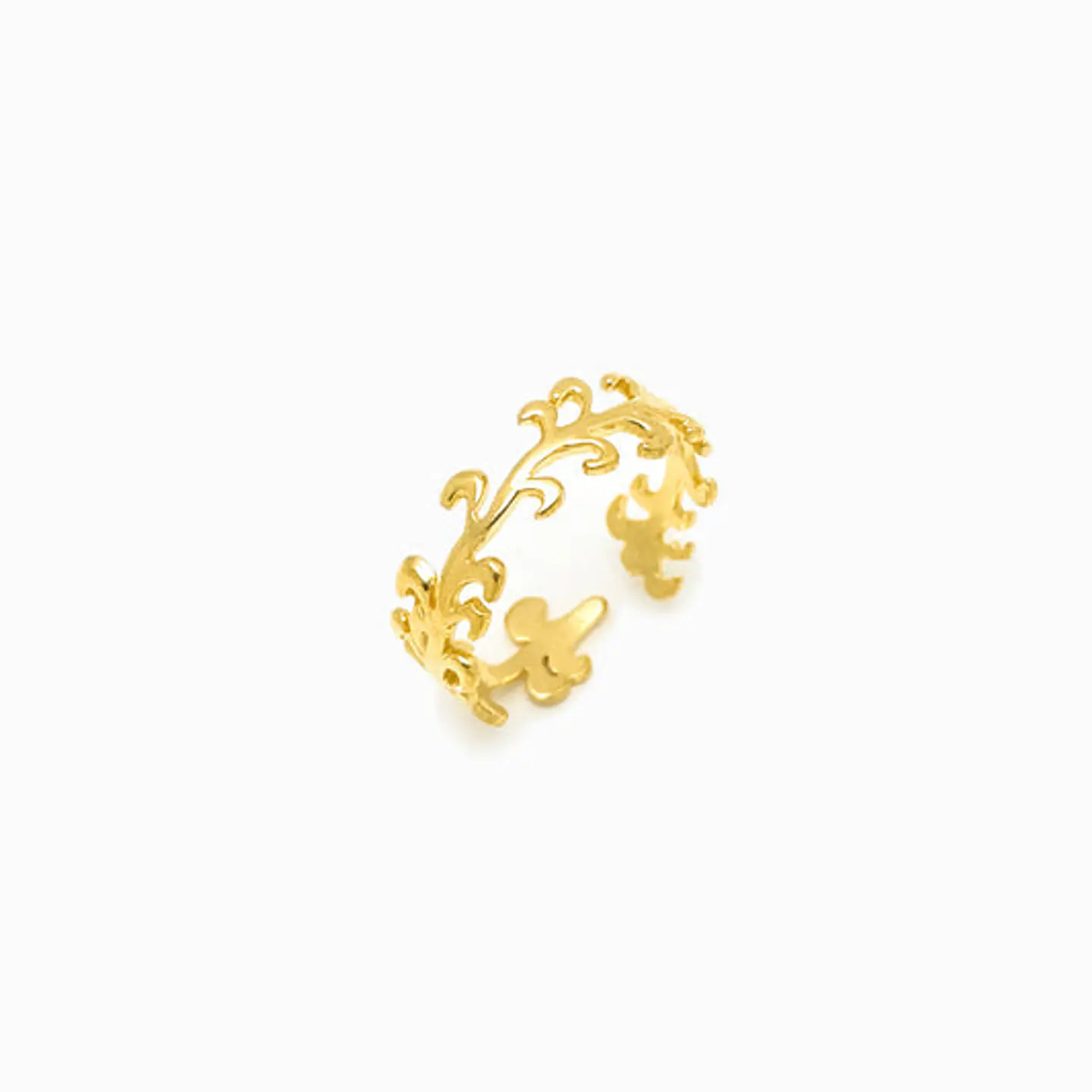 Bague Délicate Feuille Belle en Acier Inoxydable 1