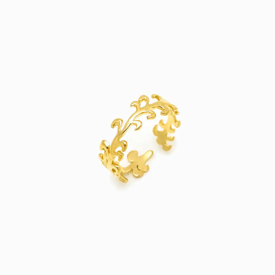 Bague Délicate Feuille Belle en Acier Inoxydable 1