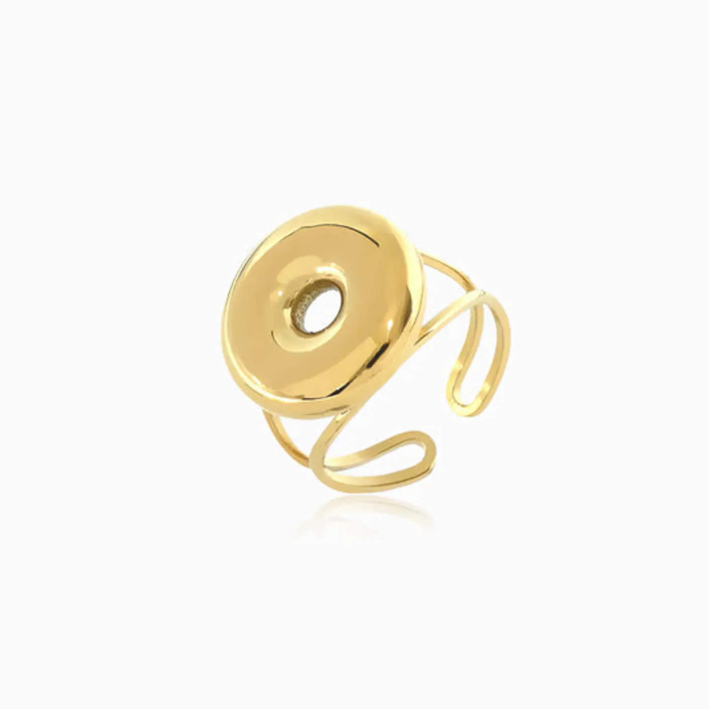 Bague Géométrique en Acier Inoxydable, Intemporelle 1