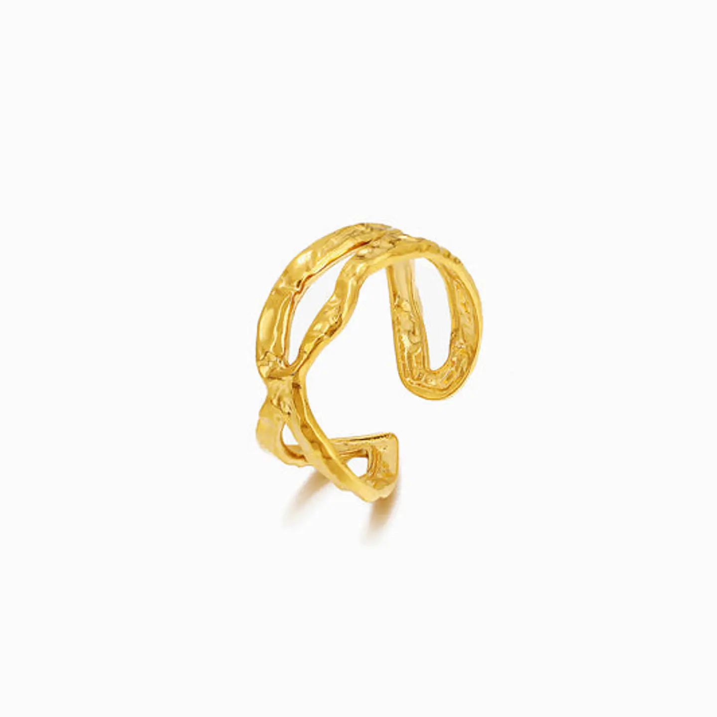 Bague Géométrique Fine en Acier Inoxydable 1