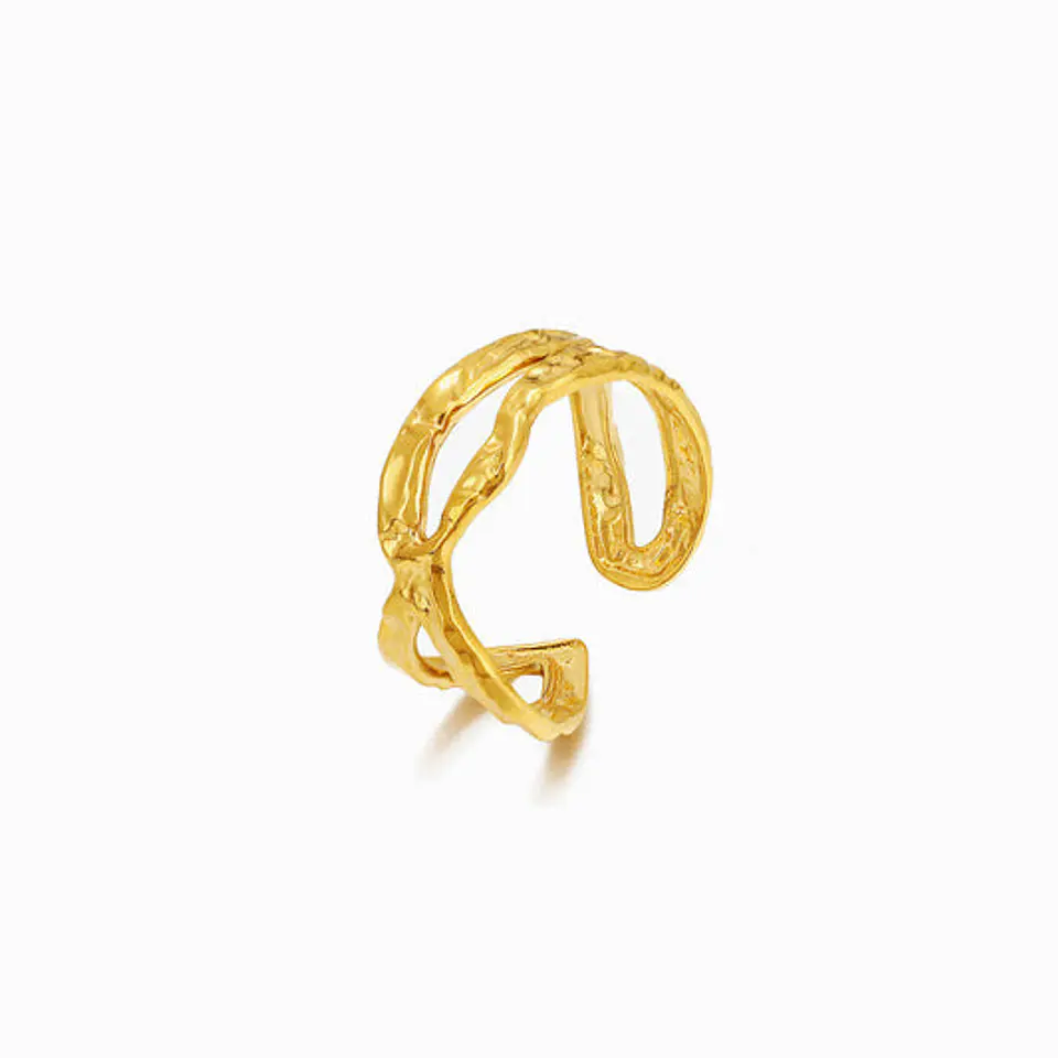 Bague Géométrique Fine en Acier Inoxydable 1