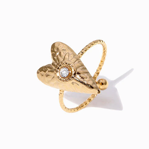 Bague Étincelante Cœur – Acier Inoxydable