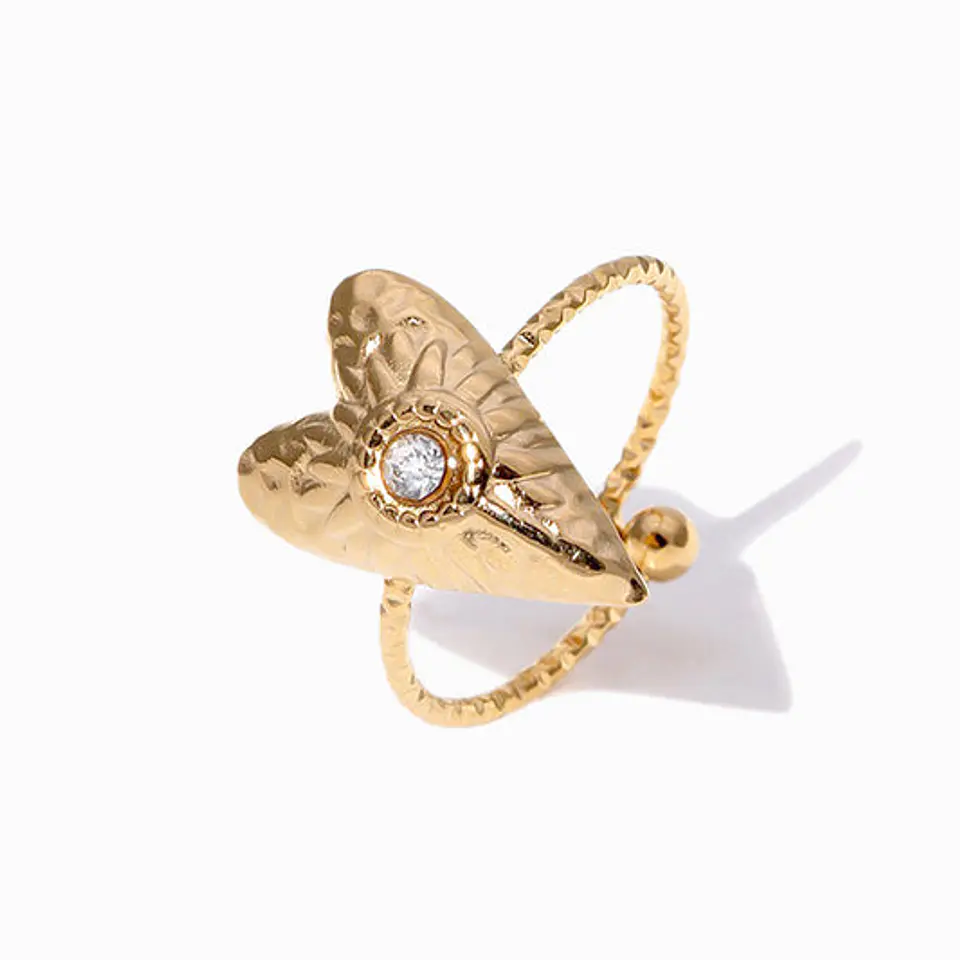 Bague Étincelante Cœur – Acier Inoxydable 1