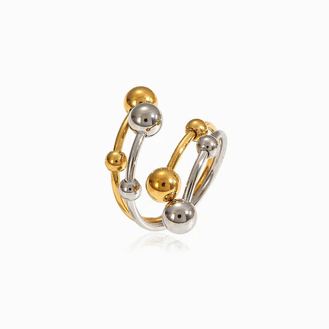 Bague Étincelante Géométrique – Acier Inoxydable 18mm