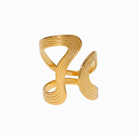 Bague Mate en Acier Inoxydable – Géométrique 18mm