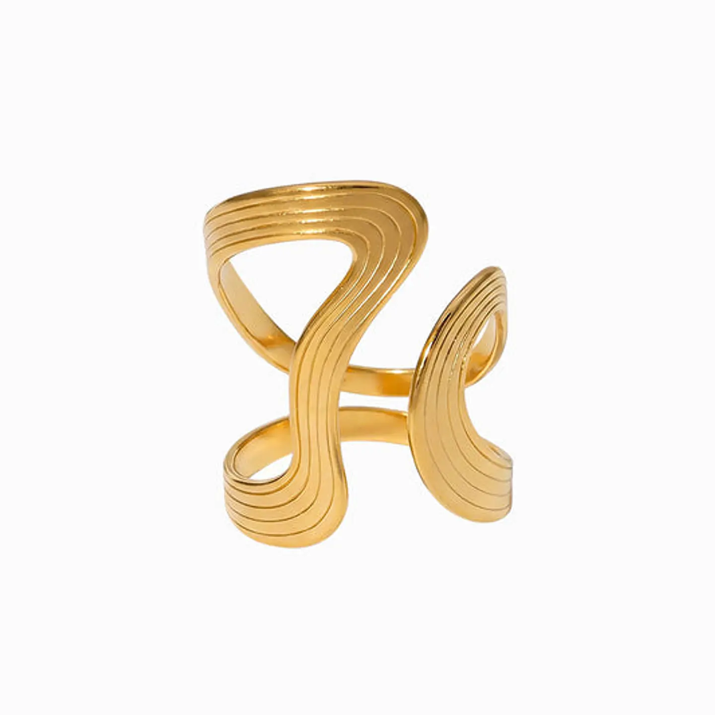 Bague Mate en Acier Inoxydable – Géométrique 18mm 1