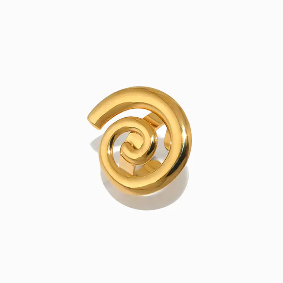 Bague Géométrique Brillante en Acier Inoxydable 18mm 1