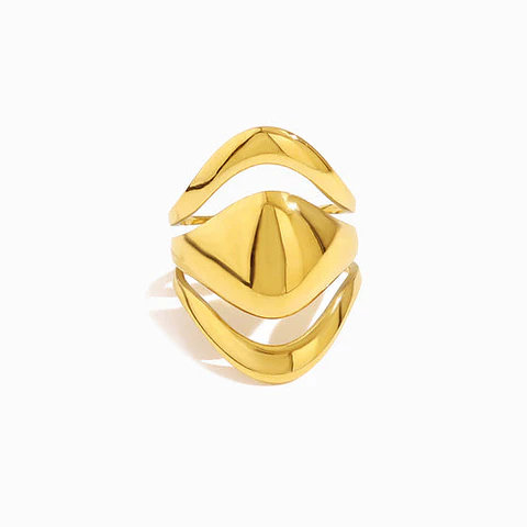 Bague Géométrique en Acier Inoxydable, Minimaliste