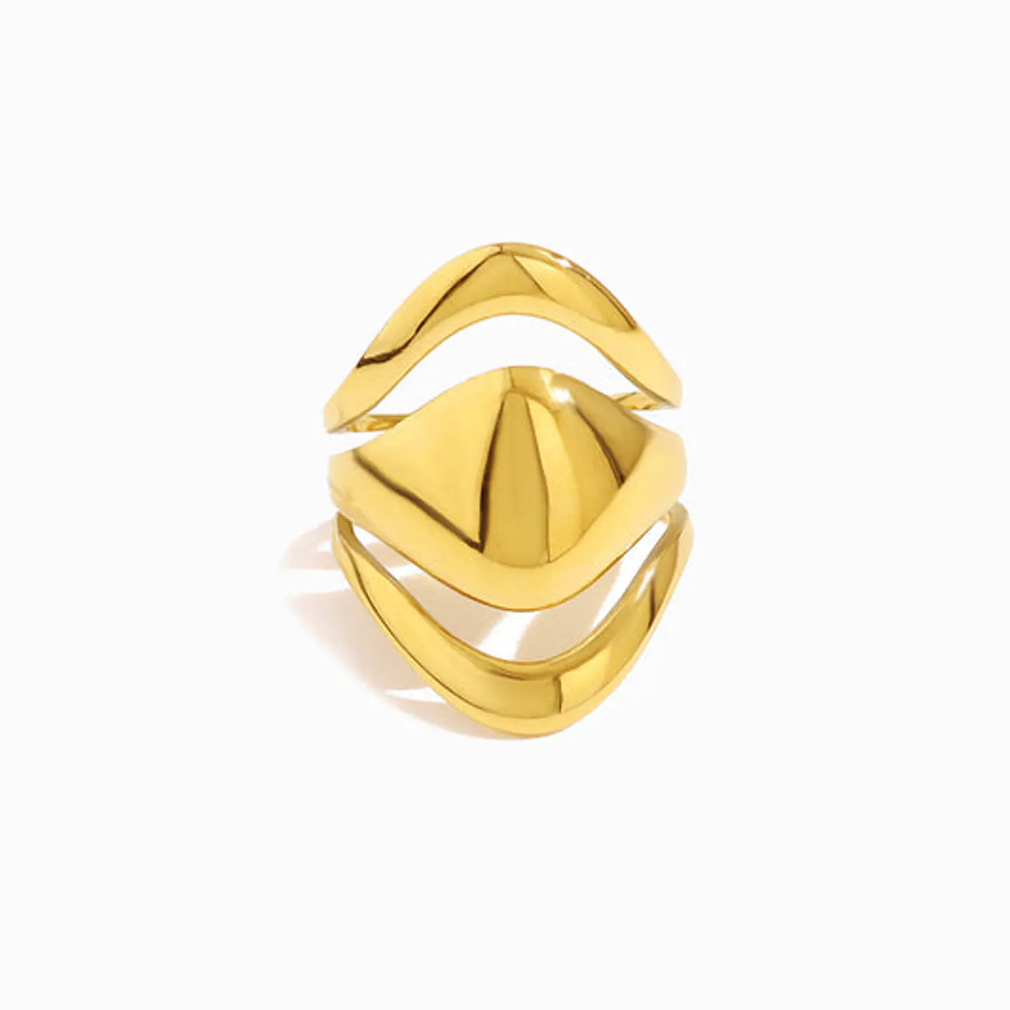 Bague Géométrique en Acier Inoxydable, Minimaliste 1