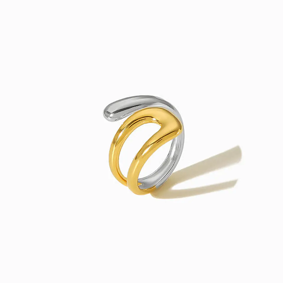 Bague Discrète Géométrique – Acier Inoxydable 1