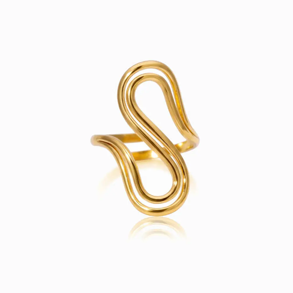 Bague Sophistiquée en Acier Inoxydable – Géométrique 1
