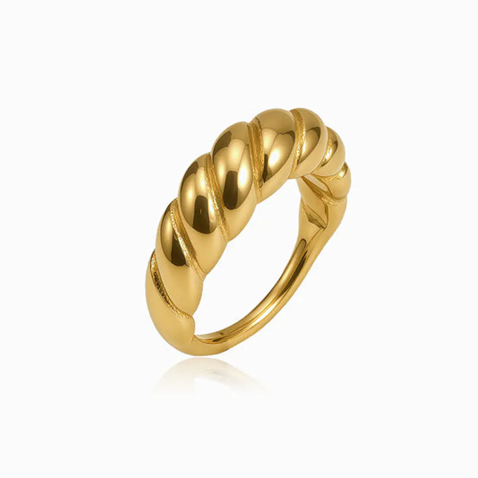 Bague Géométrique Précieuse en Acier Inoxydable 1