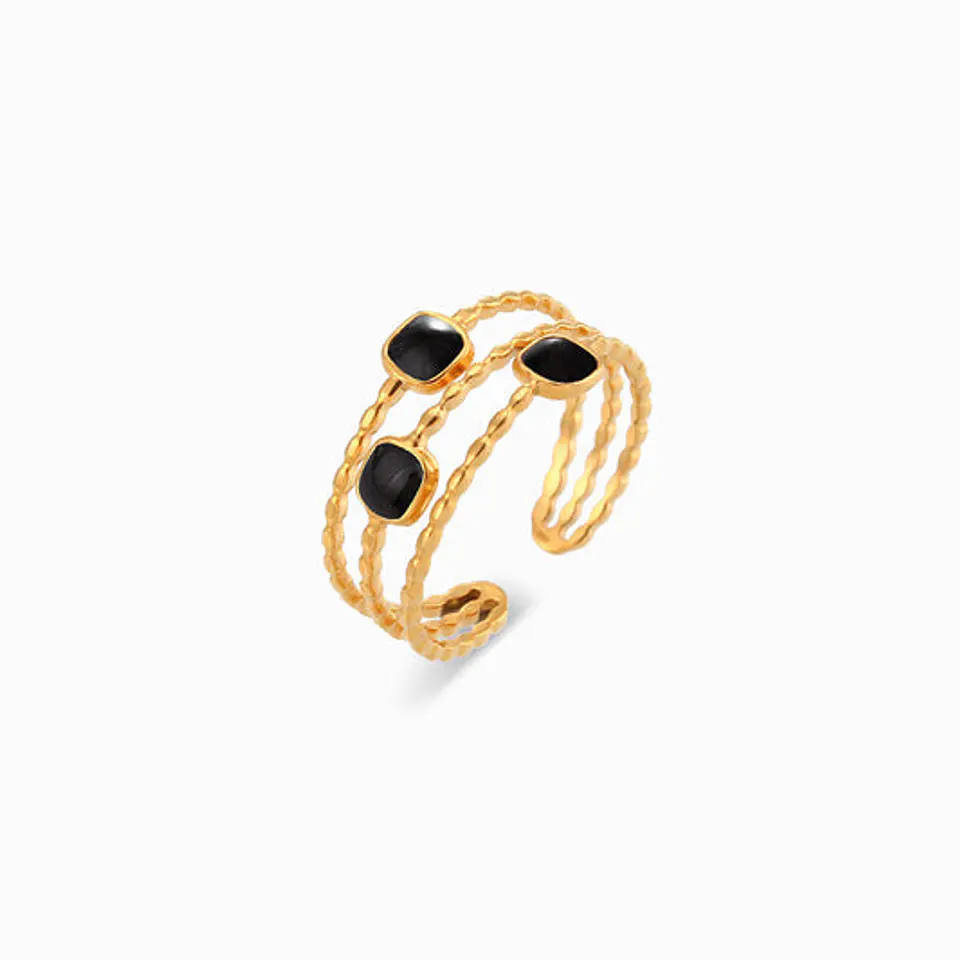 Bague Géométrique Minimaliste Belle en Acier Inoxydable 1