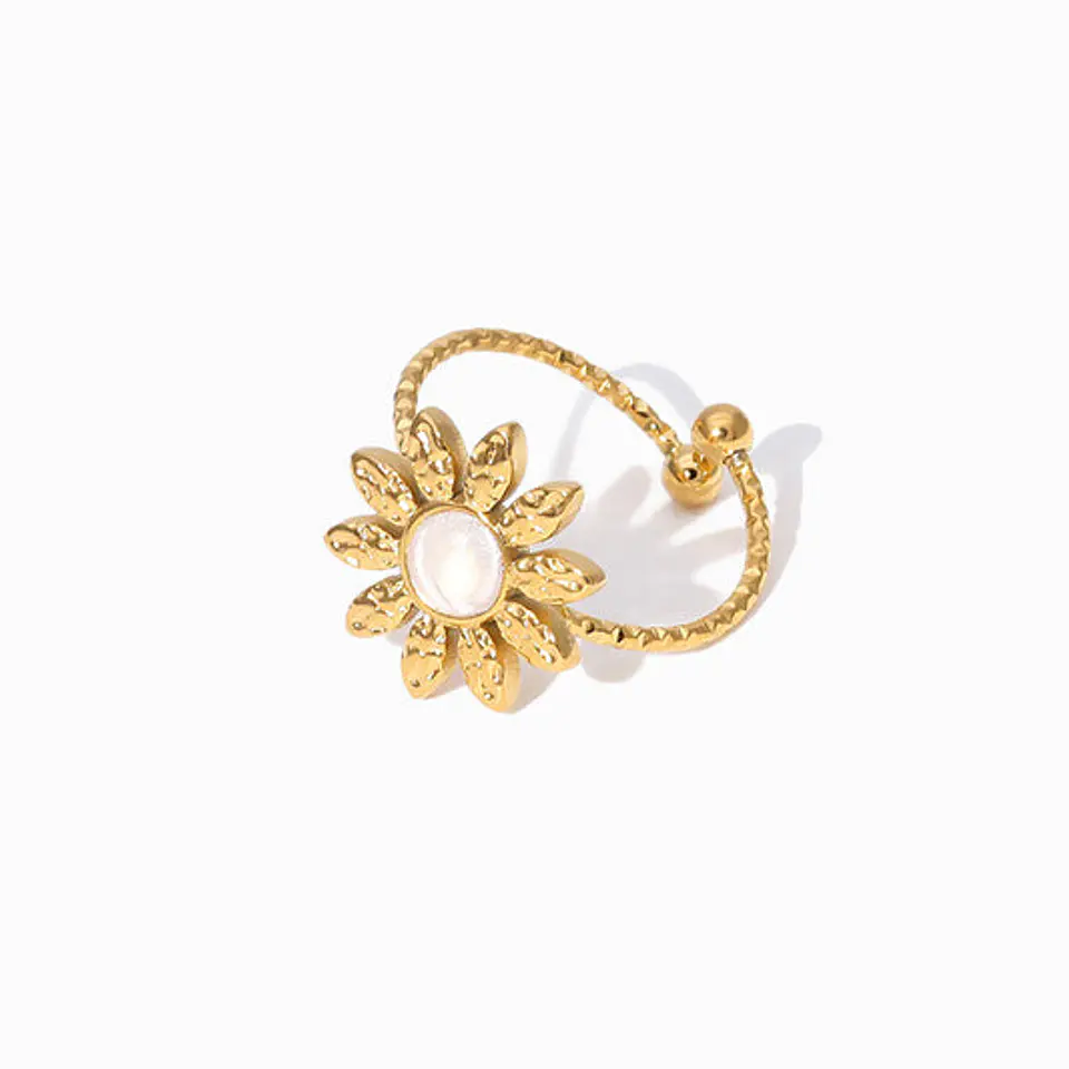 Bague Tournesol Belle en Acier Inoxydable 1