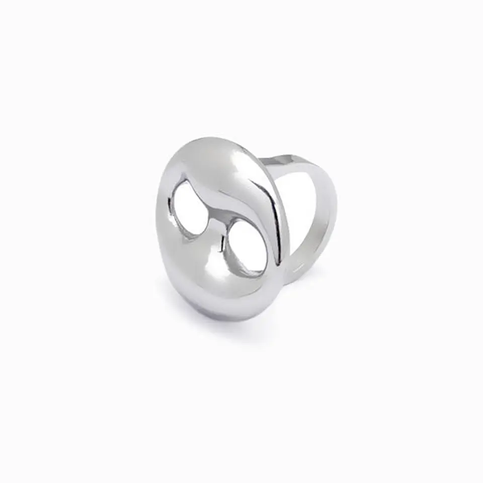 Bague Grain de Café Belle en Acier Inoxydable 18mm 1
