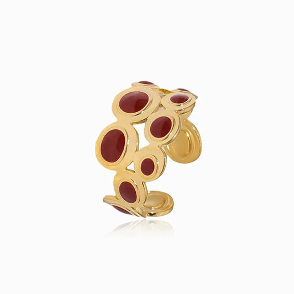 Bague Œil Turc Émail Belle en Acier Inoxydable 1