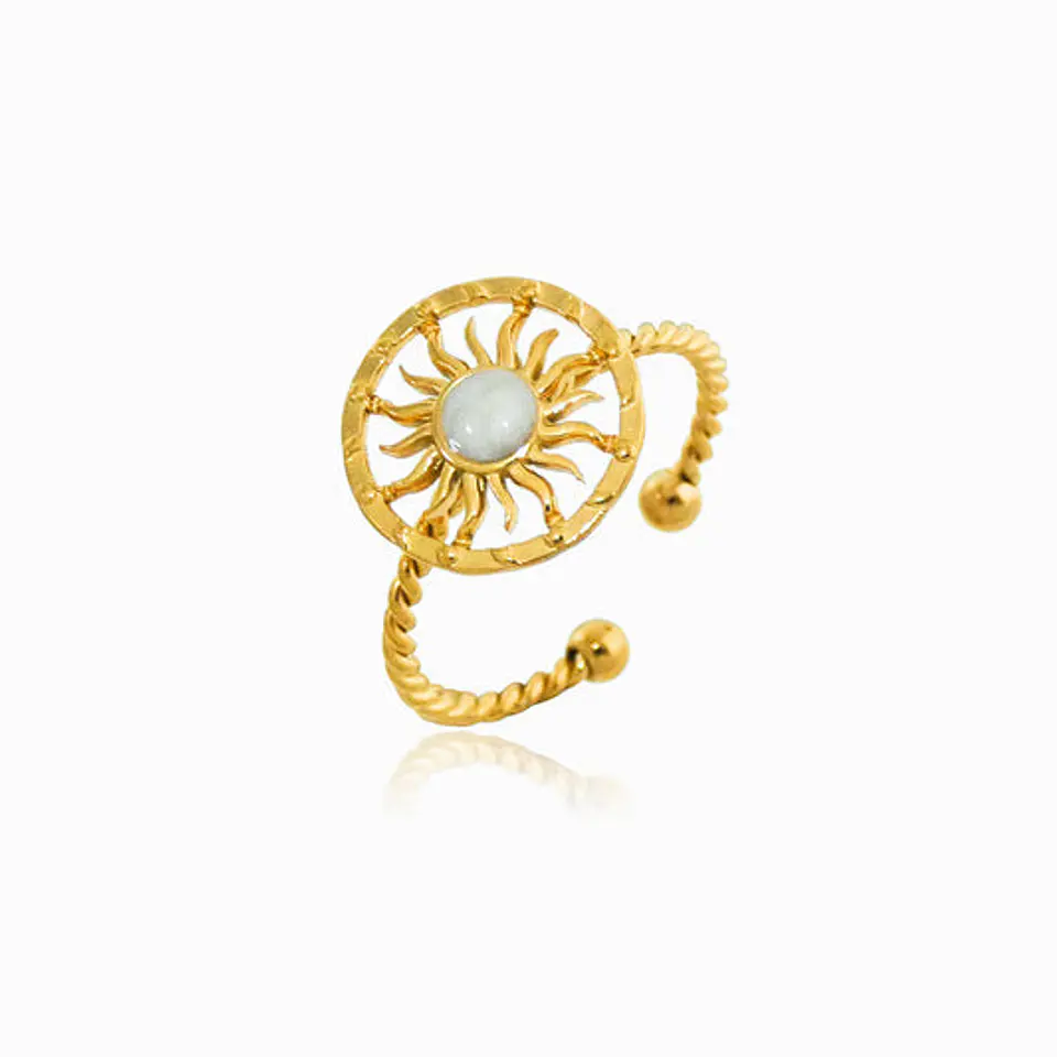 Bague Soleil en Acier Inoxydable, Élégante 1