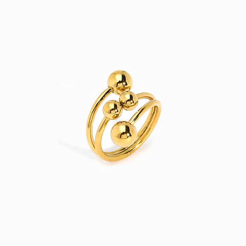 Bague Perlée Belle en Acier Inoxydable 18mm