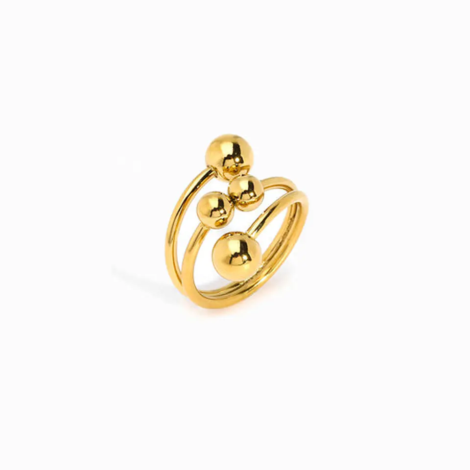 Bague Perlée Belle en Acier Inoxydable 18mm 1
