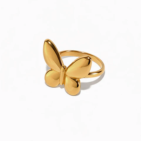 Bague Étincelante Papillon – Acier Inoxydable 17.2mm