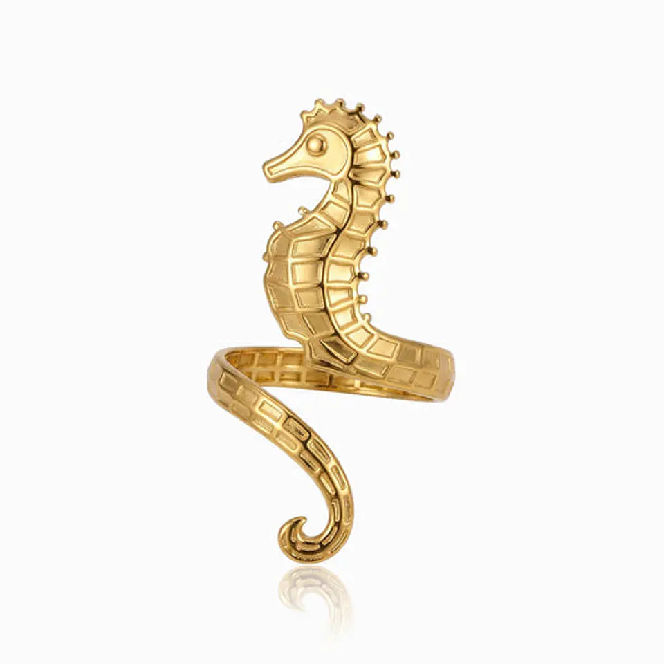 Bague Hippocampe Belle en Acier Inoxydable 1