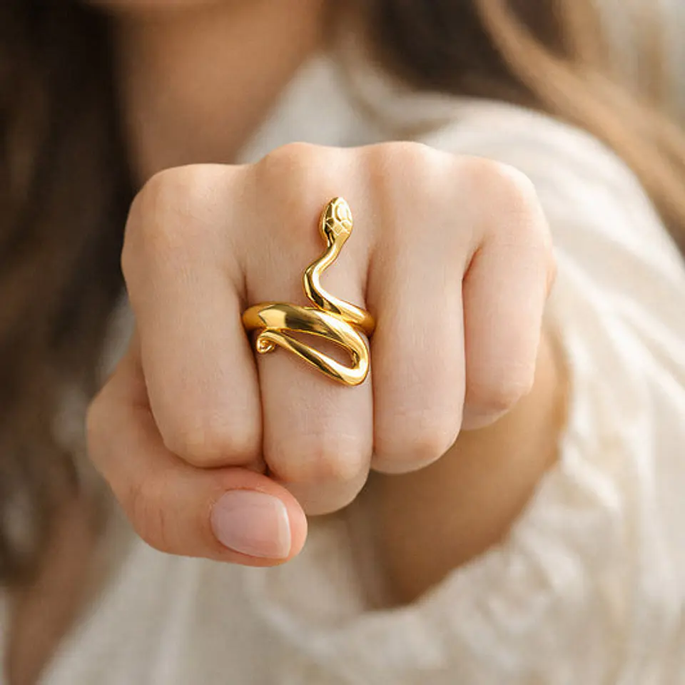 Bague Serpent Belle en Acier Inoxydable 1