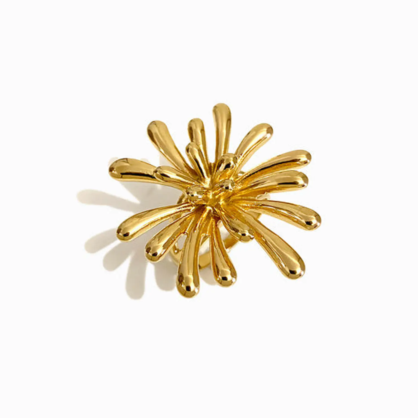 Bague Étincelante Affirmée Fleur – Acier Inoxydable 17.2mm 1