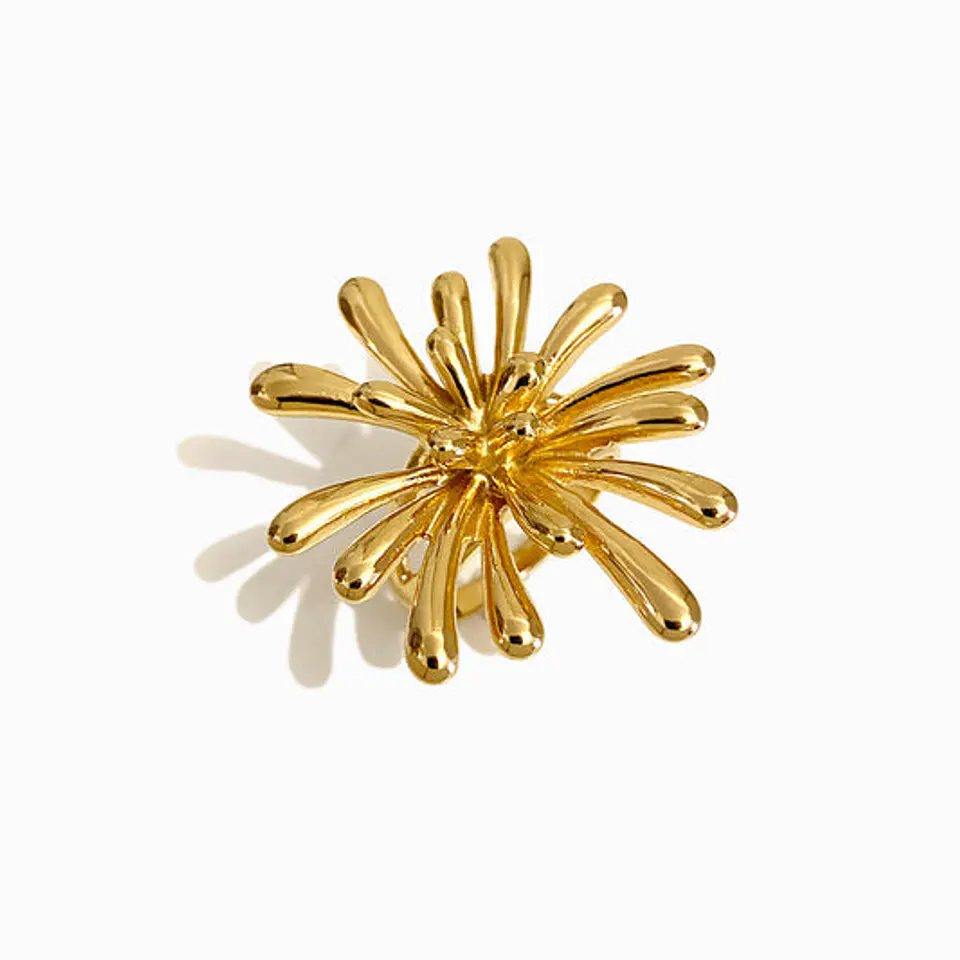 Bague Étincelante Affirmée Fleur – Acier Inoxydable 17.2mm 1