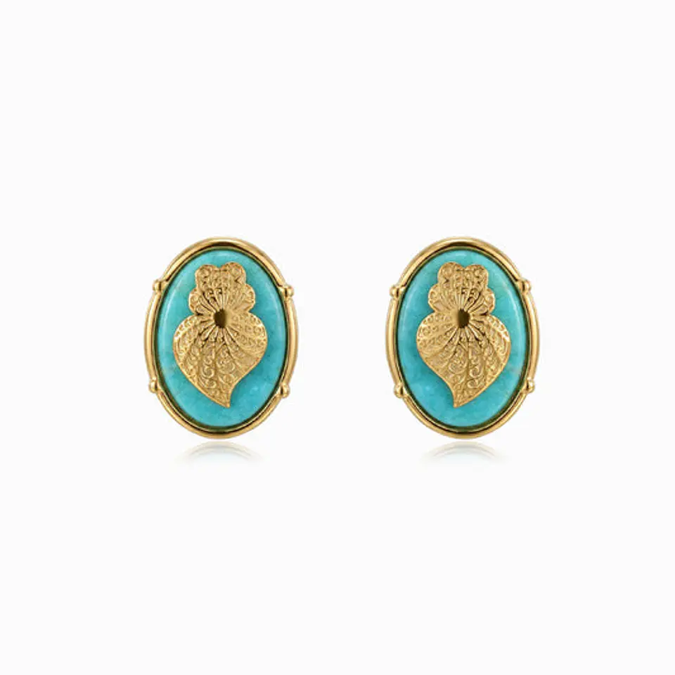Boucles d'Oreilles Cœur de Viana Vintage Belle en Acier 1