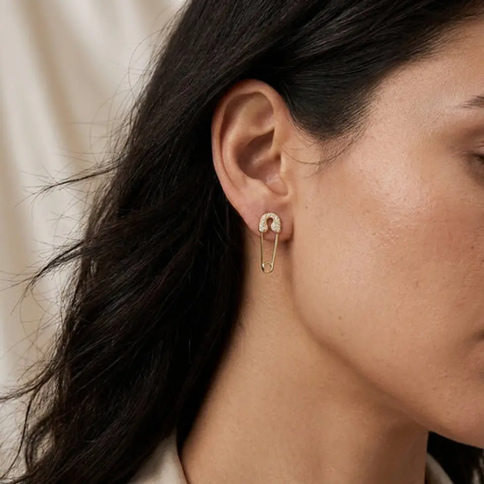 Boucles d'Oreilles Scintillante Simple – Acier 1