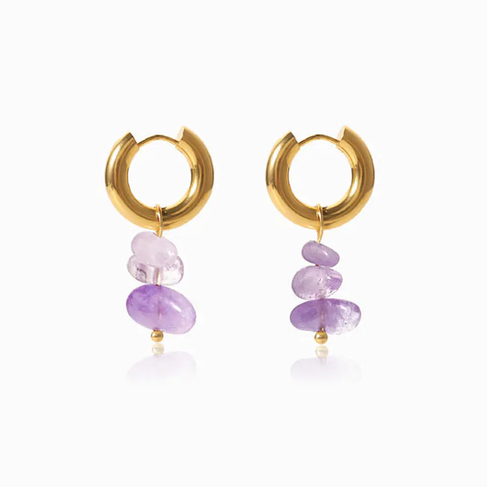 Boucles d'Oreilles Simple en Acier, Belle 1