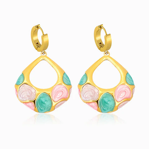 Boucles d'Oreilles Simple en Acier, Brillante
