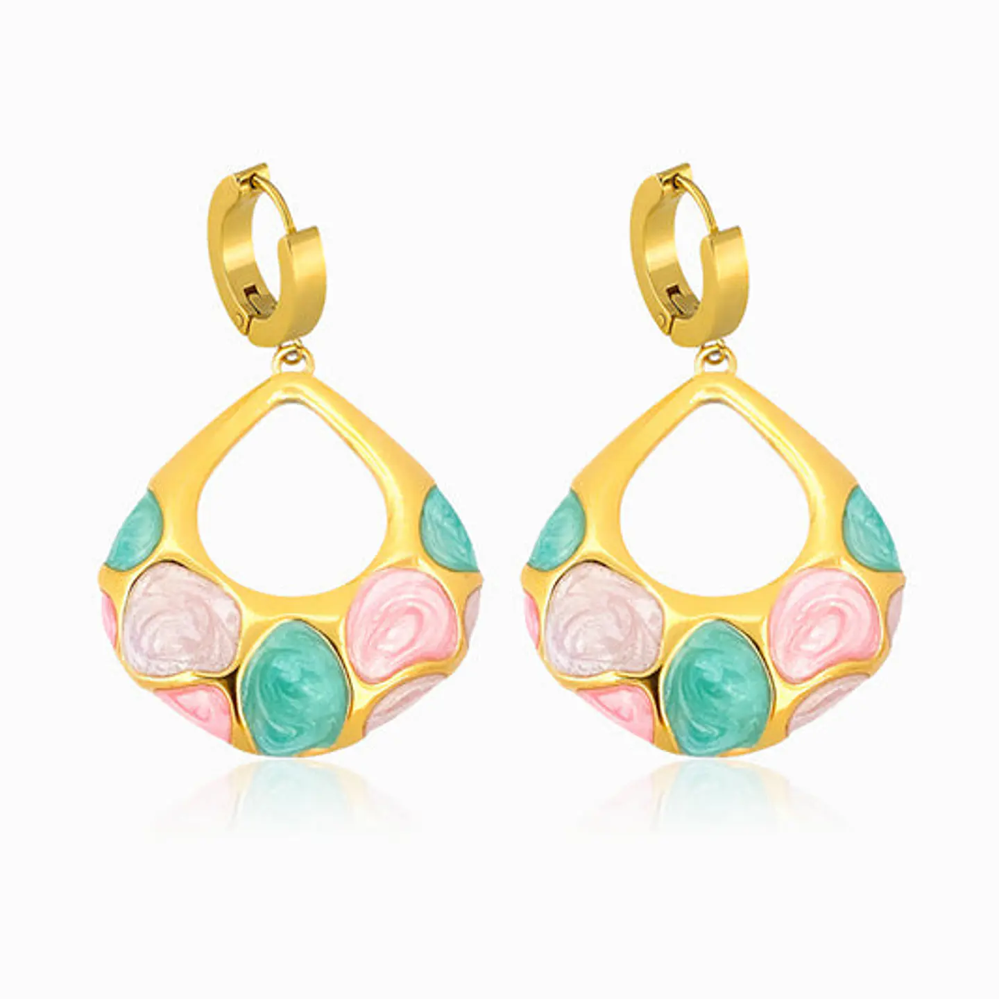 Boucles d'Oreilles Simple en Acier, Brillante 1