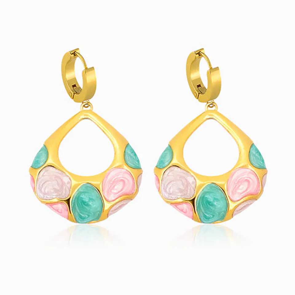Boucles d'Oreilles Simple en Acier, Brillante 1