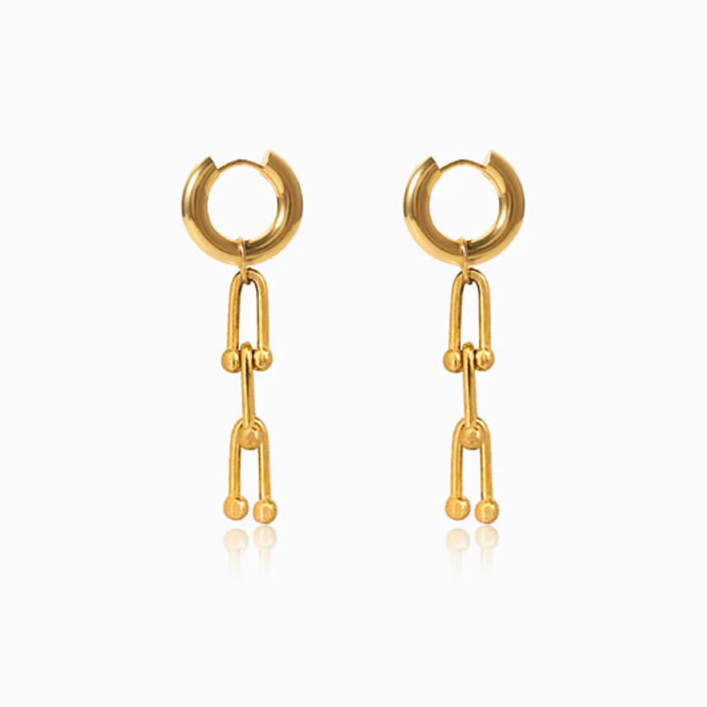 Boucles d'Oreilles Raffinée en Acier – Simple 1