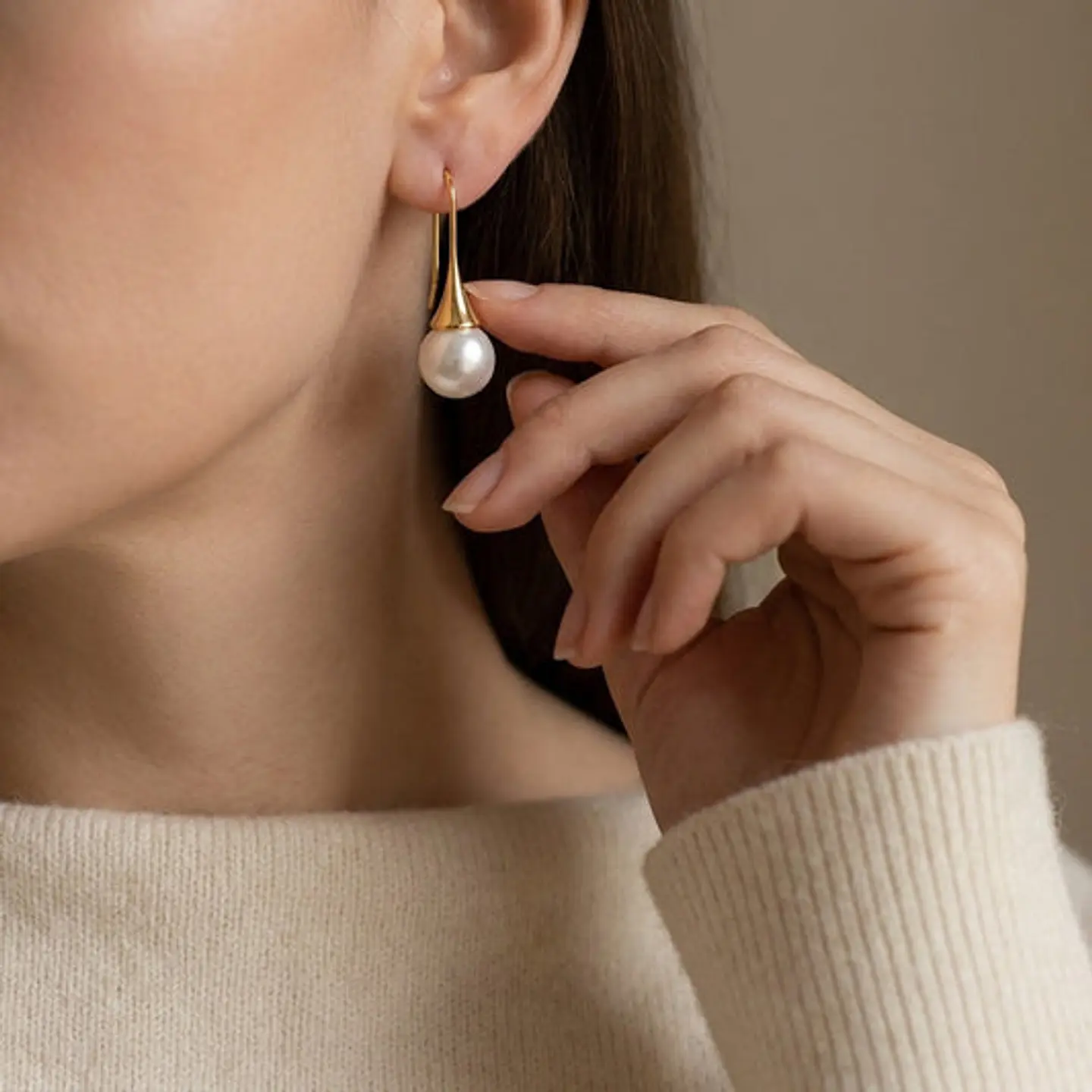 Boucles d'Oreilles Simple Traditionnelle en Acier 32x12mm 1
