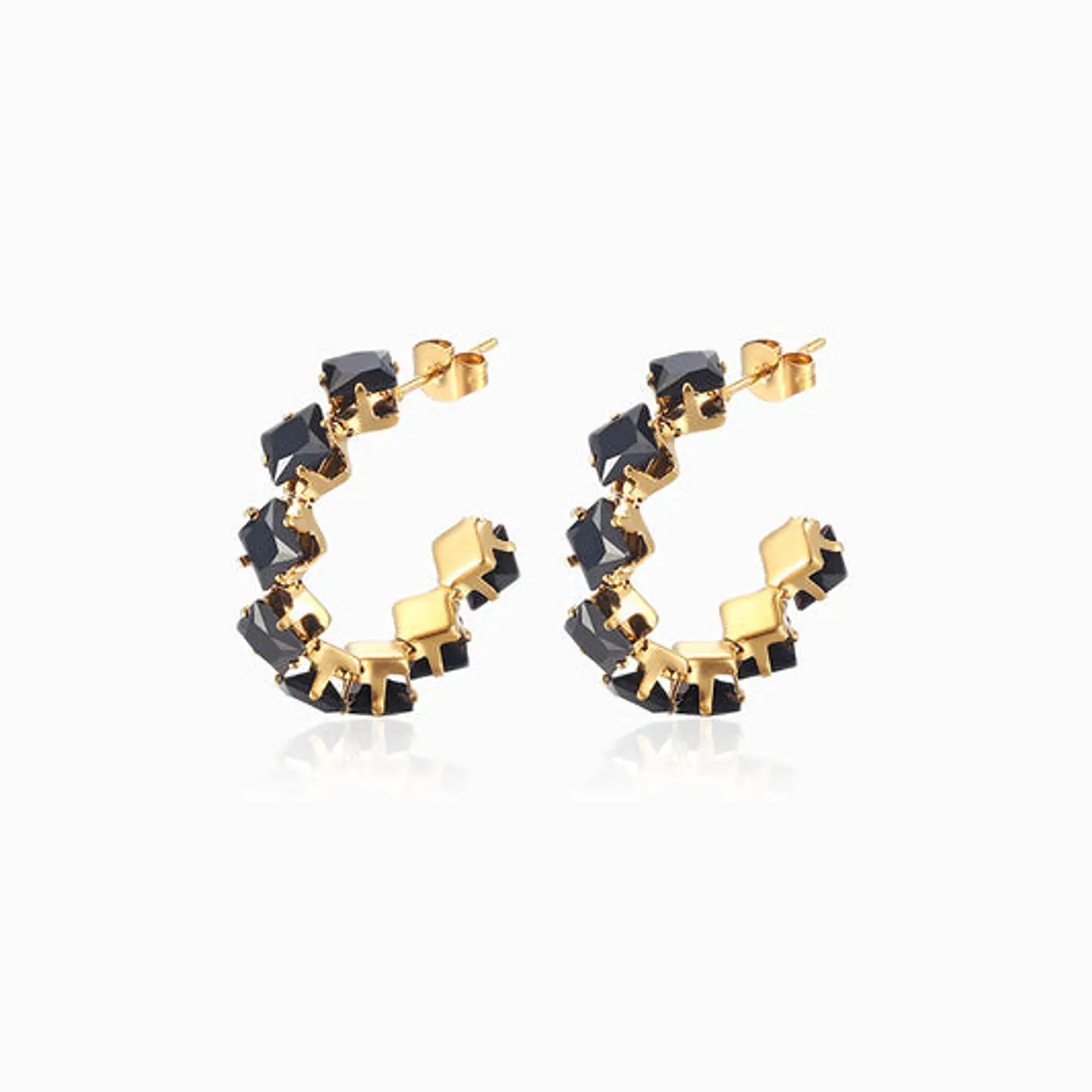 Boucles d'Oreilles Simple Minimaliste en Acier 1