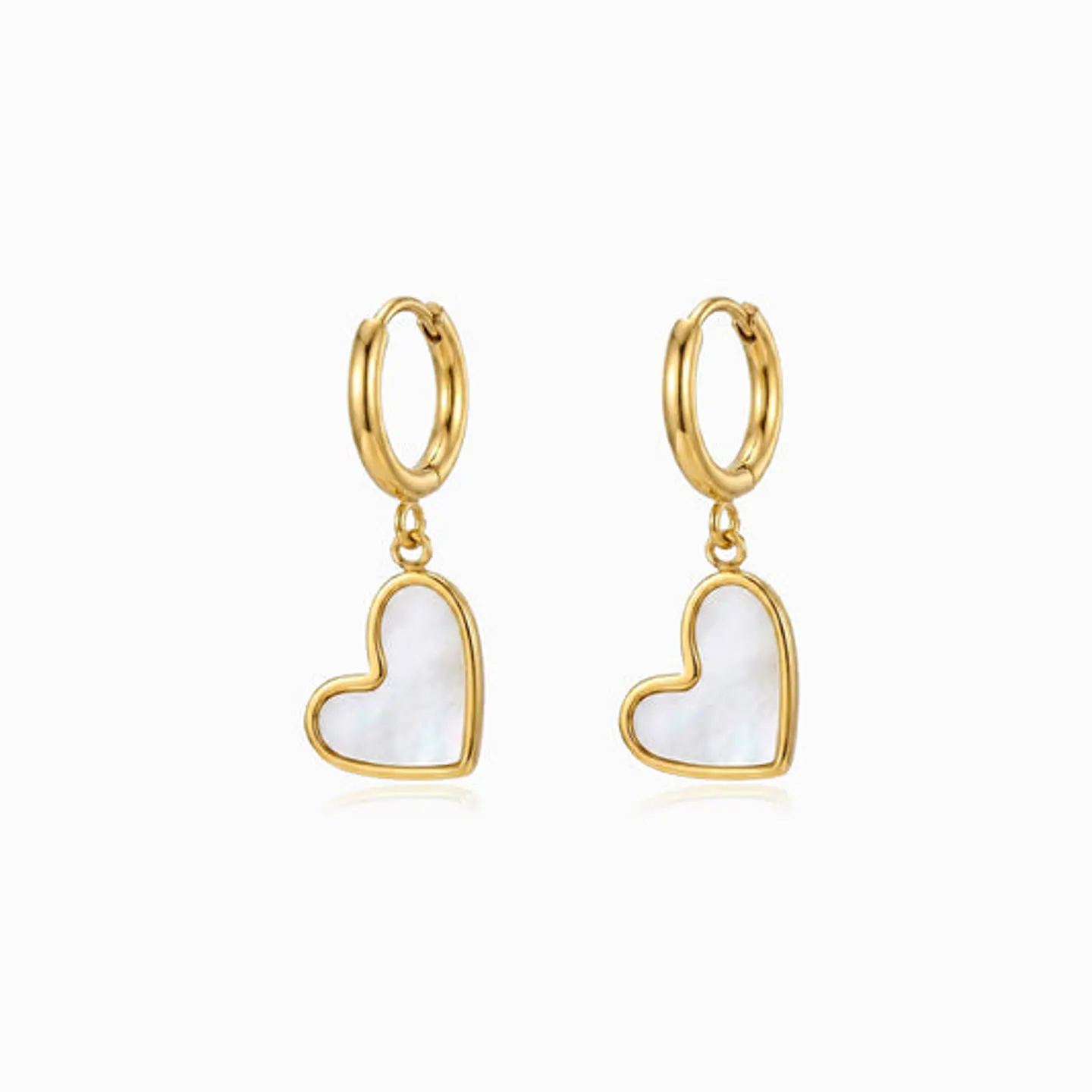 Boucles d'Oreilles Mate en Acier – Cœur 1