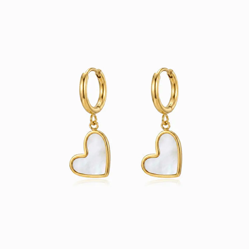 Boucles d'Oreilles Mate en Acier – Cœur 1