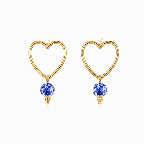 Boucles d'Oreilles Raffinée Cœur – Acier 32x20mm