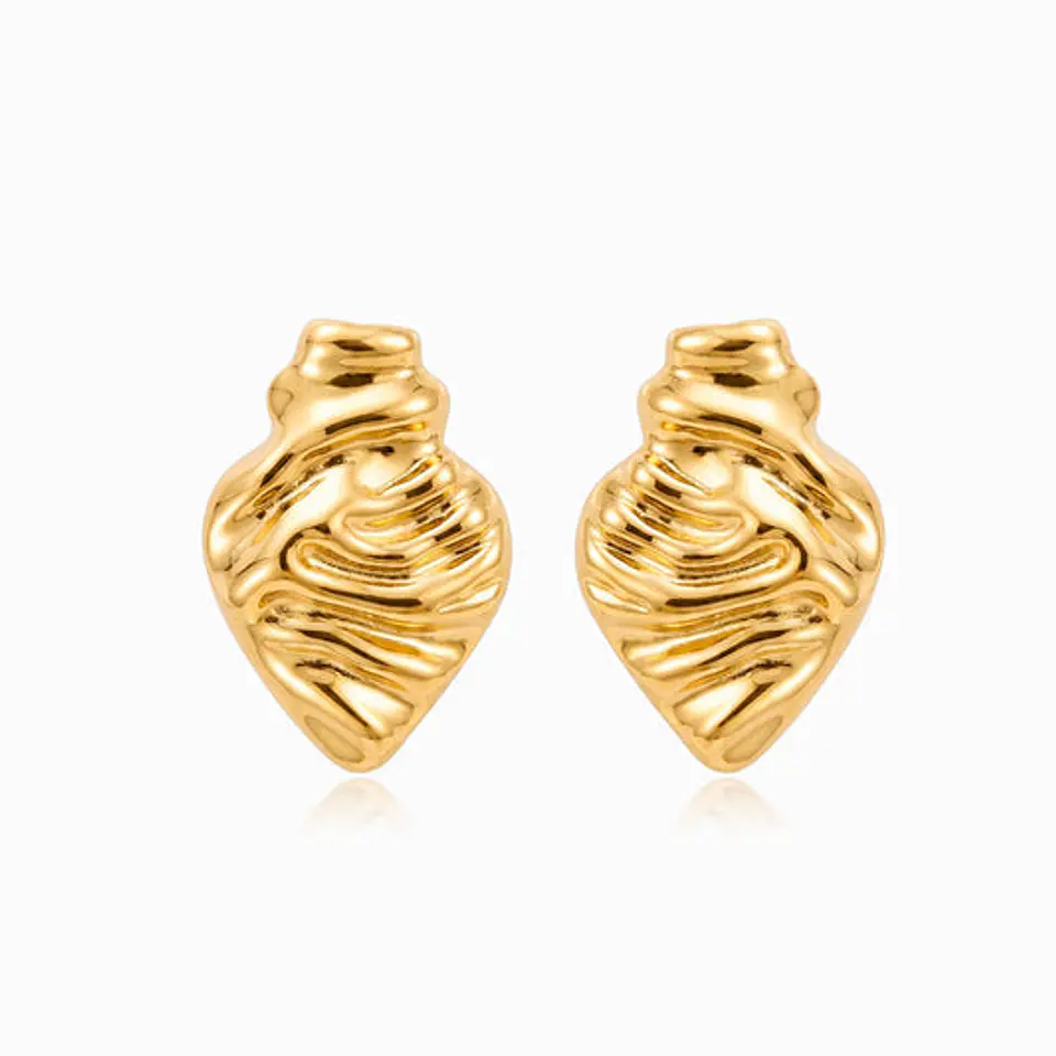 Boucles d'Oreilles Cœur de Viana Ravissante en Acier 1