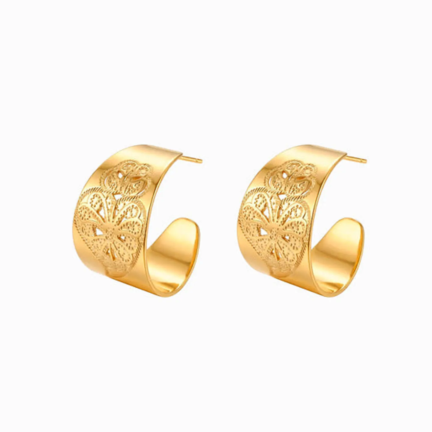 Boucles d'Oreilles Discrète Cœur de Viana – Acier 1