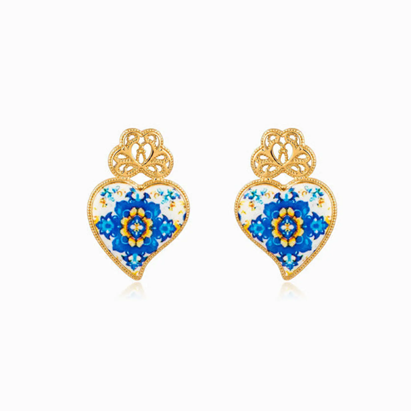 Boucles d'Oreilles Étincelante Cœur de Viana – Acier 1