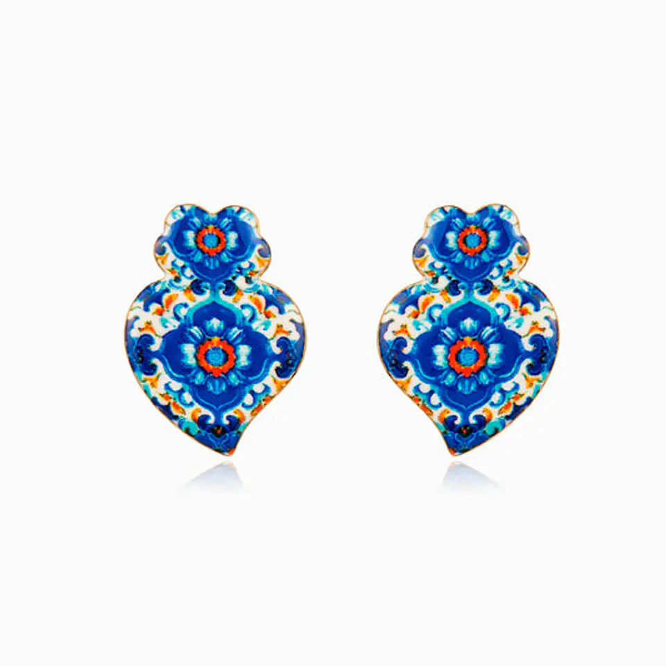 Boucles d'Oreilles Chic en Acier – Cœur de Viana 1