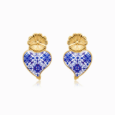 Boucles d'Oreilles Cœur de Viana en Acier, Intemporelle