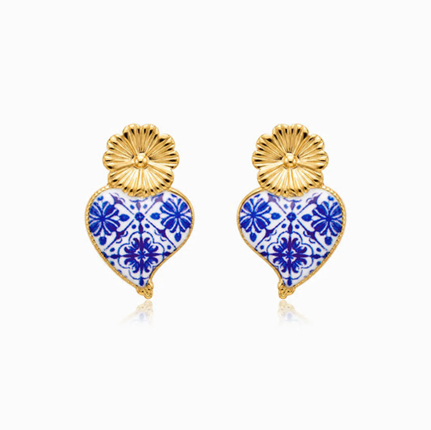 Boucles d'Oreilles Cœur de Viana en Acier, Intemporelle 1