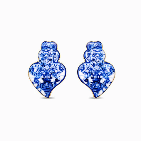 Boucles d'Oreilles Délicate en Acier – Cœur de Viana 30x20mm