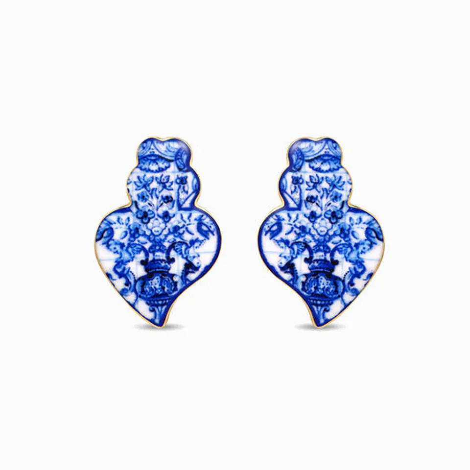 Boucles d'Oreilles Délicate en Acier – Cœur de Viana 30x20mm 1